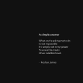 "A simple answer" poetry by Roshan James, Wellesley, Ontario, Canada